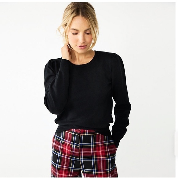 Draper James RSVP New Size L Black Removable Beaded Collar Long Sleeves Sweater - Picture 3 of 10